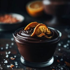 Deliciosa Mousse de Chocolate Amargo com Toque Cítrico de Laranja e Pitada de Sal Marinho