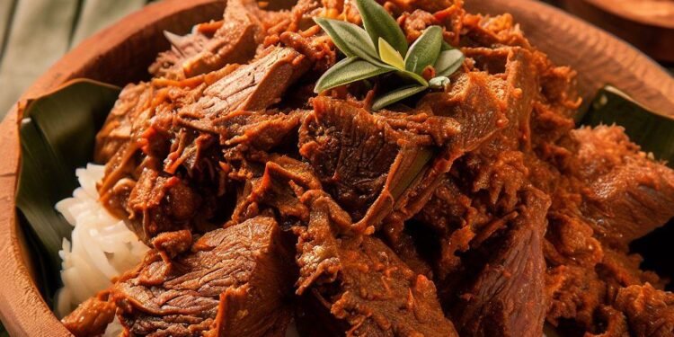 Rendang Indonésio: Carne Cozida Lentamente em Coco e Especiarias