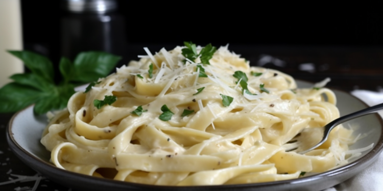 Receita Autêntica de Fettuccine Alfredo com Queijo Parmesão - Massa Deliciosamente Cremosa