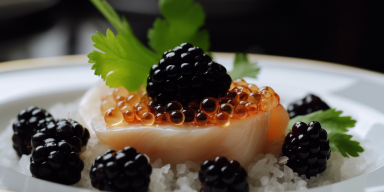 Robalo Assado com Molho de Champagne e Caviar 3 Robalo Assado com Molho de Champagne e Caviar