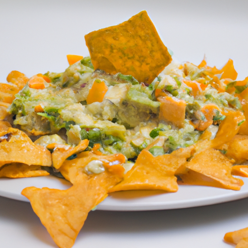 Nachos com Cheddar e Guacamole