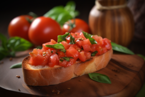 Bruschetta com Tomate e Manjericão: Torradas Italianas Frescas