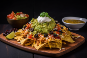 Nachos com Cheddar Derretido e Guacamole